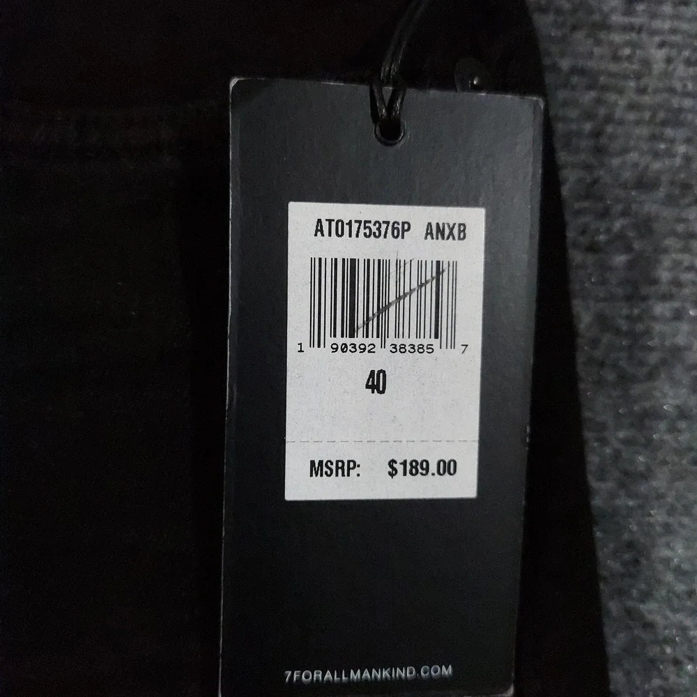 7 For All Mankind Ryley‎ Jeans Mens 40x32 Black True Skinny Luxe Performance